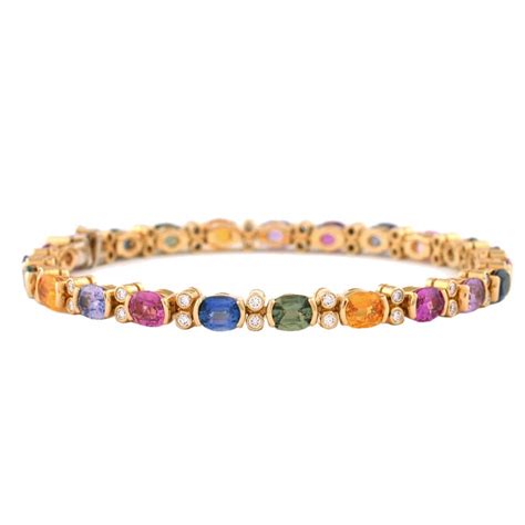 Multicolor sapphire bracelet in Gold 